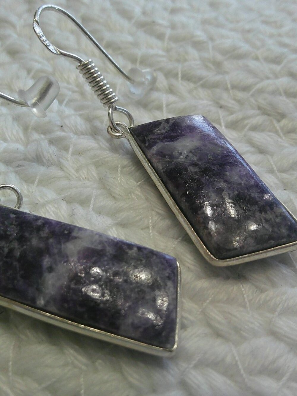 Gorgeous LEPIDOLITE Handmade Sterling 925 Dangle Earrings #417E